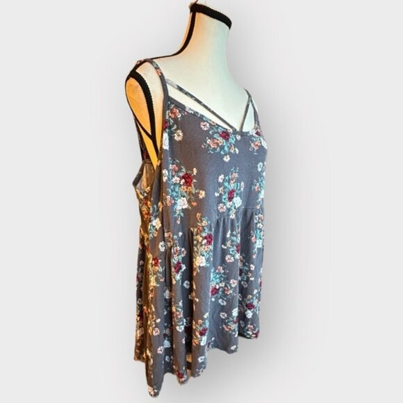 Women’s torrid 3 Super Soft Knit Strappy Floral Babydoll Tank Top 22 24 - Picture 3 of 9